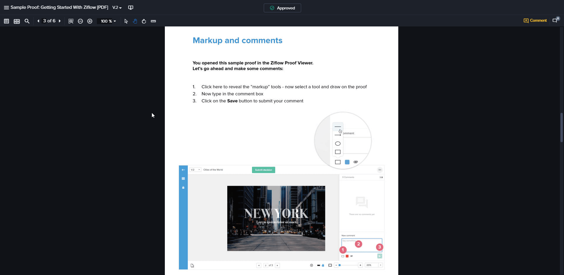 measurement tool in Ziflow online proofing collaborative software