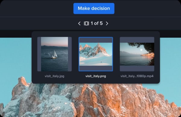 Batch review feature of ziflow with Make decision button