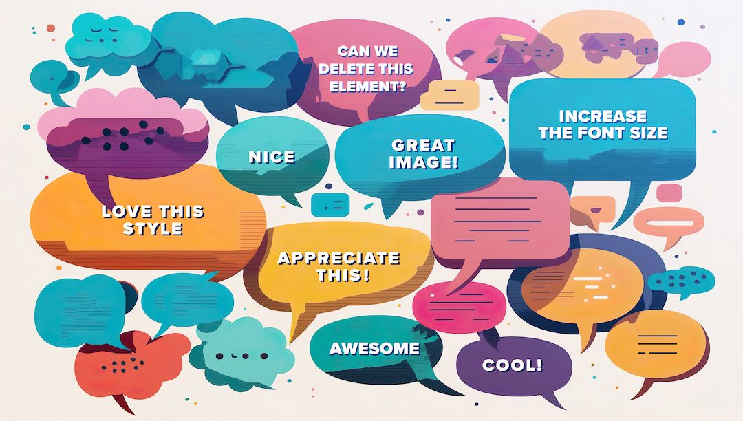 Comments and chat colorful chats mixed together
