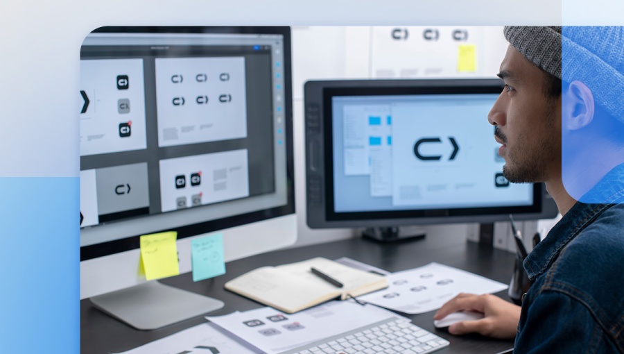 Creative brand designer working on a brand refresh-1