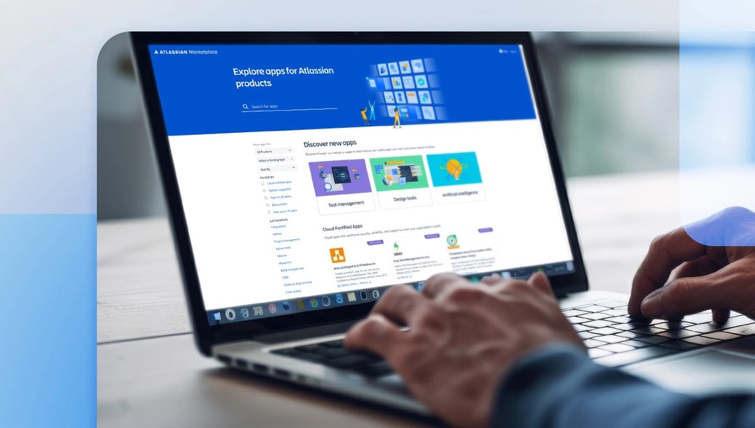Creative manager using Jira on a laptop