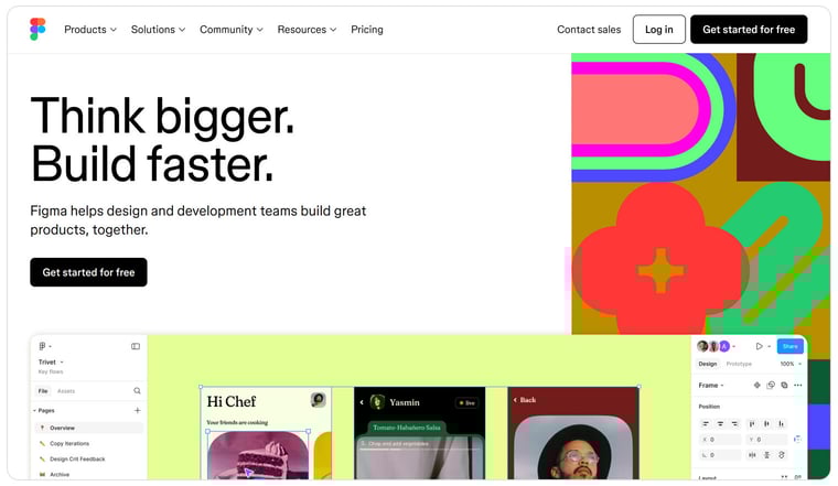 Figma landing page - Think bigger and build faster header