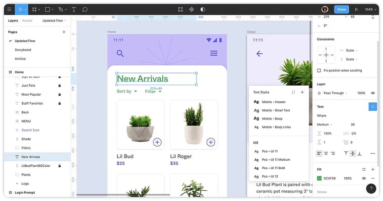 FIgma sidebar and proofs interface