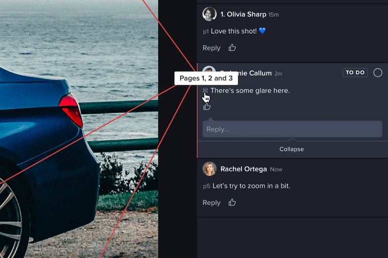 Tracking and storing creative feedback in one online collaboration platform