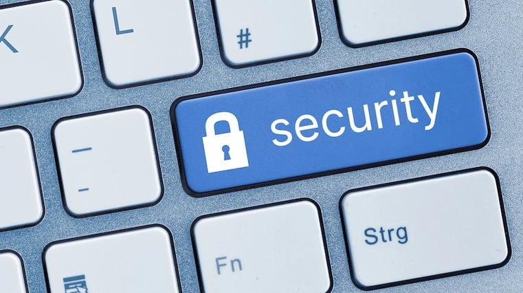 Keyboard with security text button instead of an enter