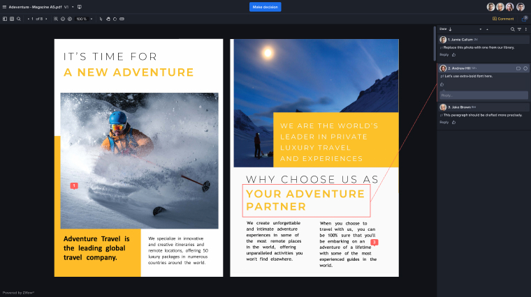 Magazine View It's time for a new adventure - Ziflow pdf markup tool