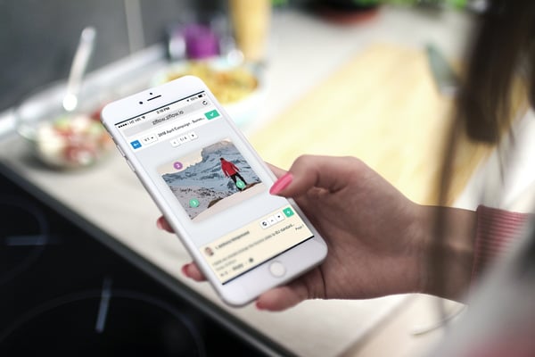 Marketer manager reviewing creative assets on Ziflow mobile