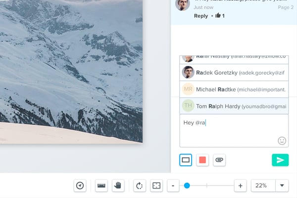 Mentions for collaboration team members allow them to see reviewed content rightaway