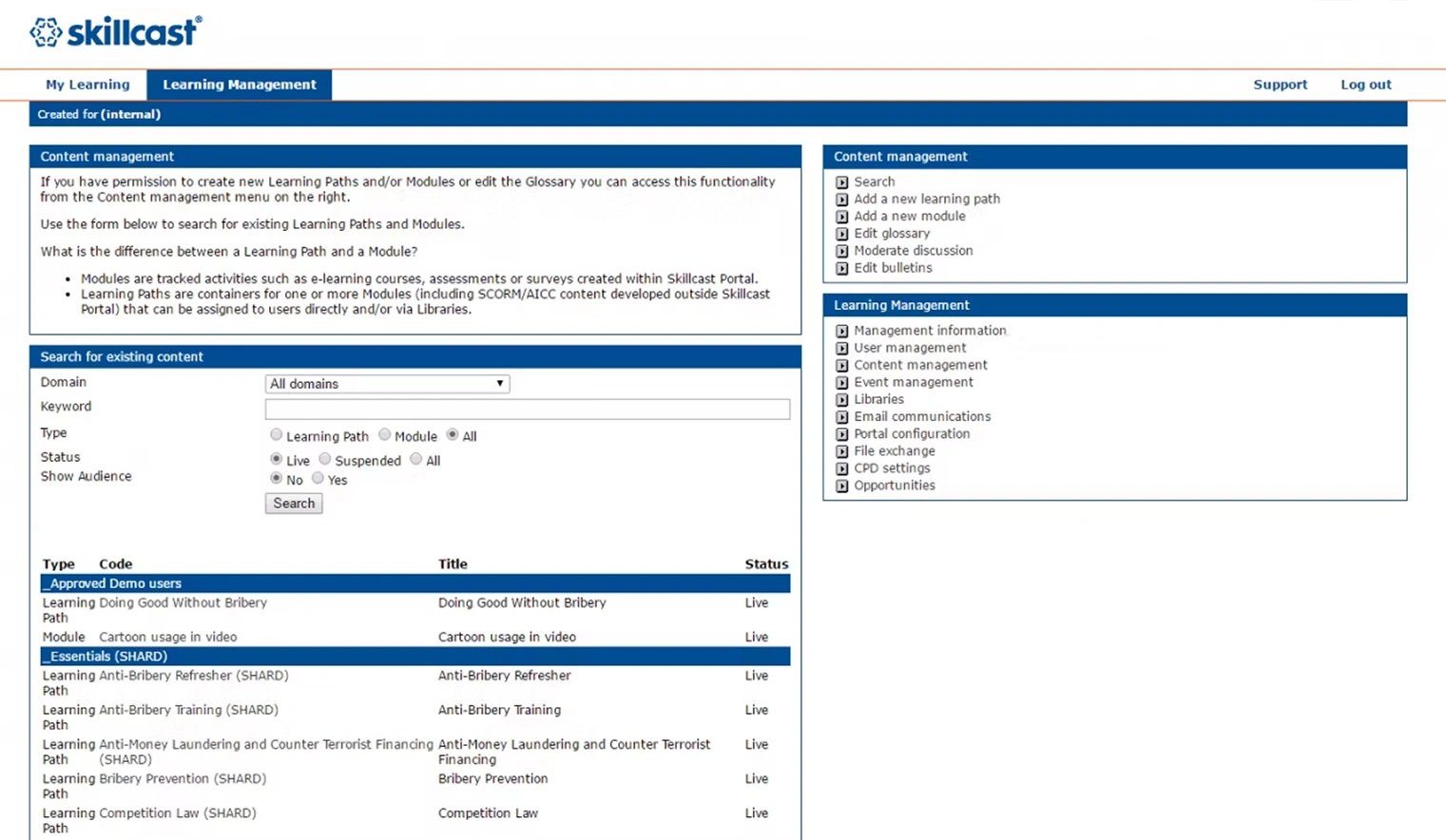 Skillcase software for compliance training dashboard