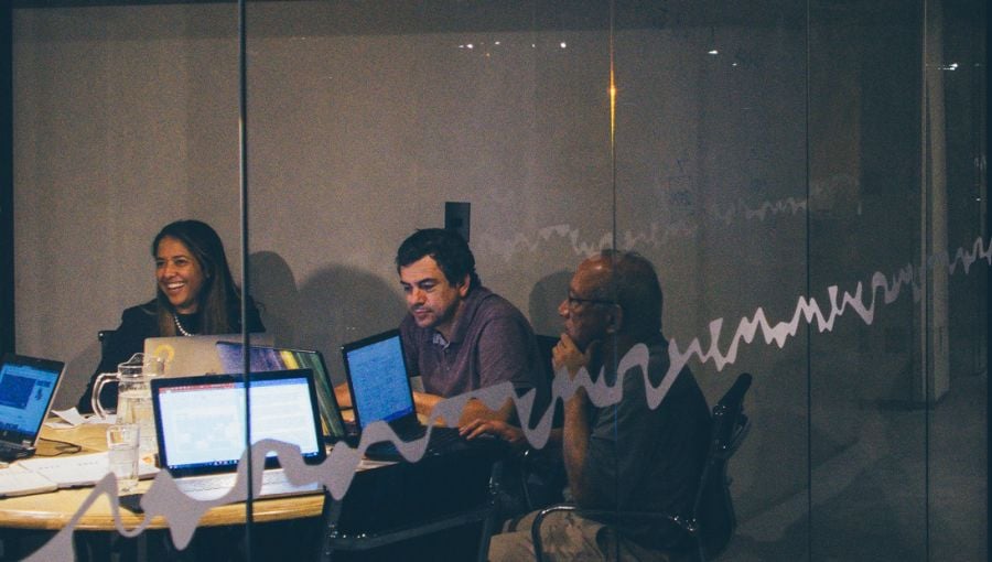 Tech team members working on a Ziflow product updates 