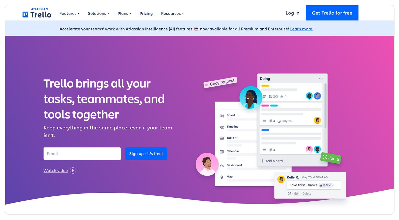 Trello helps creative teams organize their projects and manage tasks