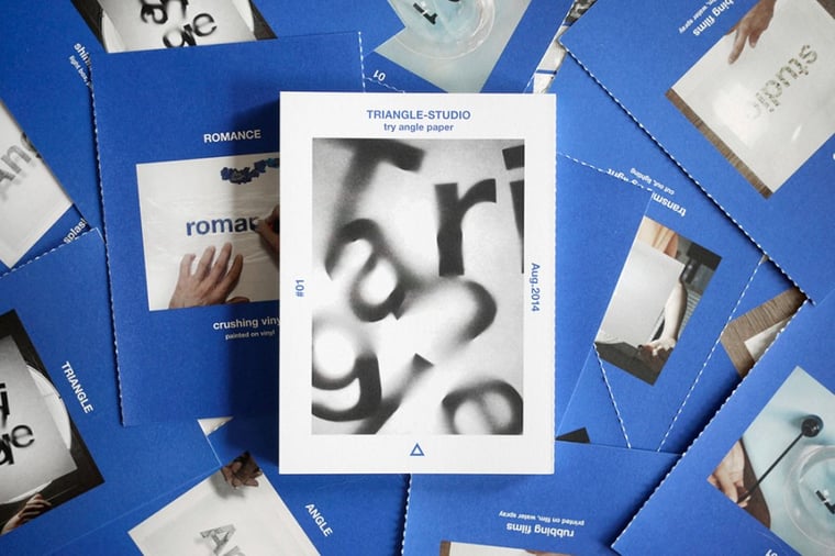Triangle-studio leaflets with various letters example