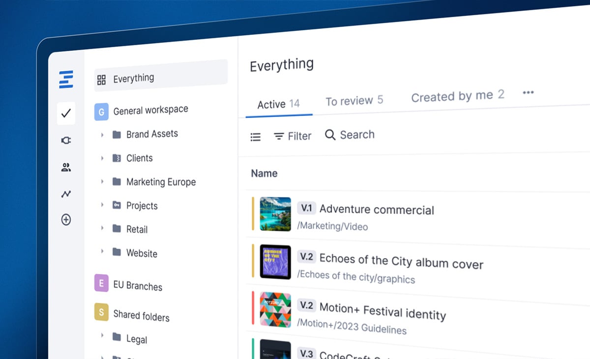 Ziflow proof reviewer main dashboard with content