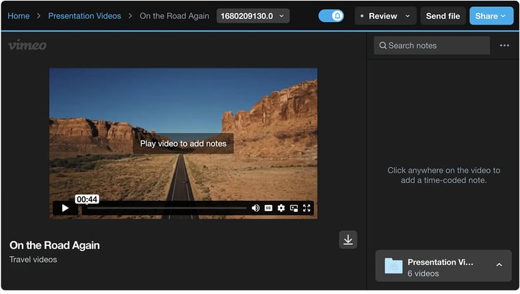 Vimeo video annotation tool details with proof