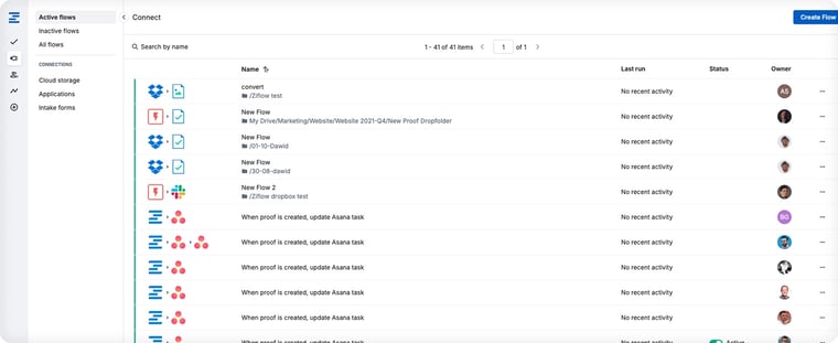 Ziflow app connect tab for workflows creation user interface-2