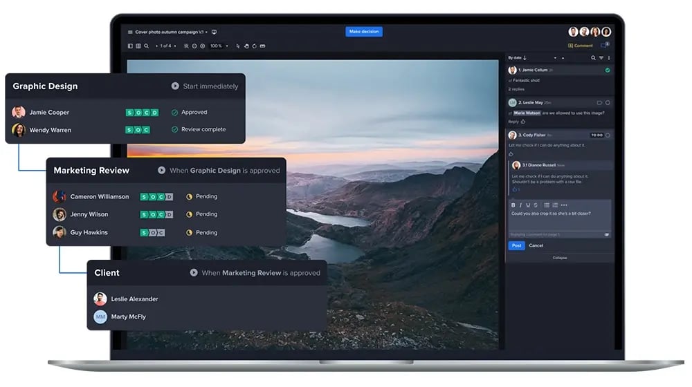Ziflow main user interface proof viewer and project stages visualized