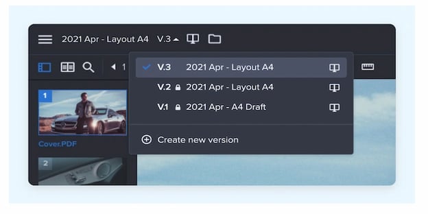 Ziflow version control v1, v2, v3 layouts