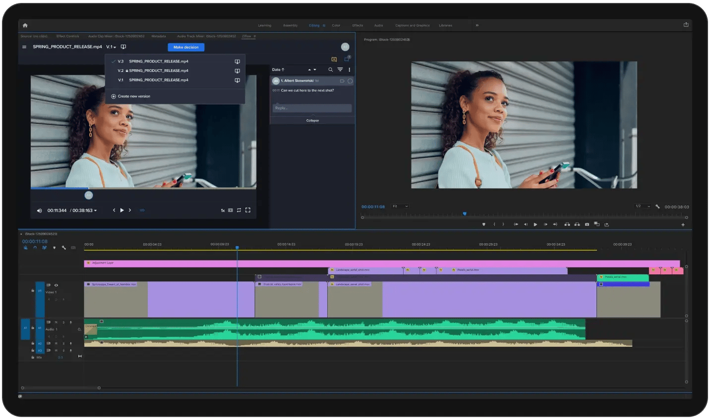 Adobe After Effects Ziflow plugin with project timeline and settings interface