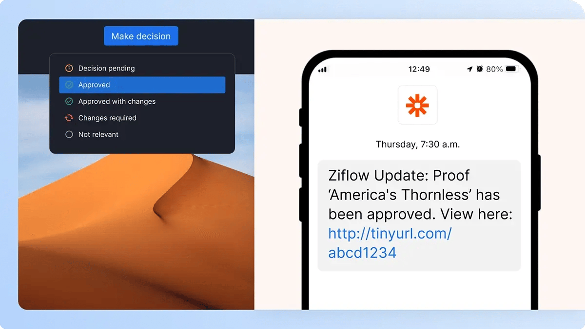 Approval notifications in your purse (or pocket) - Mobile SMS notification in Zapier
