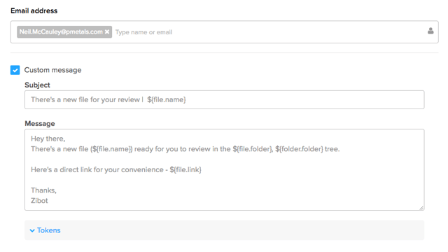 Creating email with Ziflow Rich Text Editor