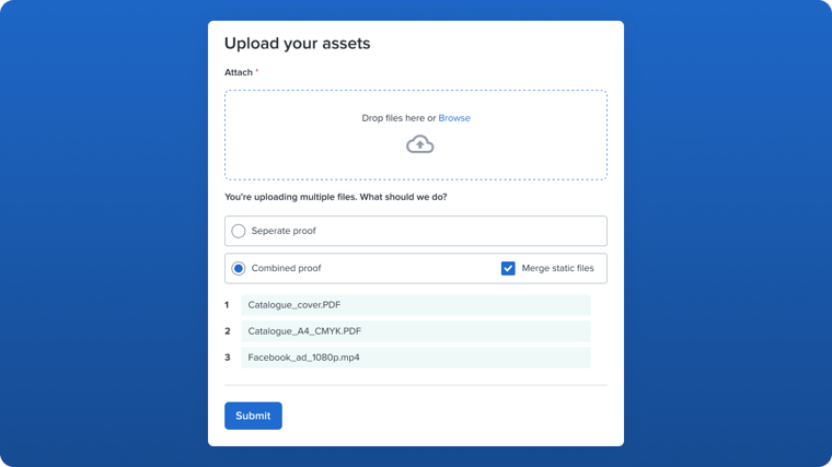 Batch review via intake forms - Ziflow feature to upload files for review