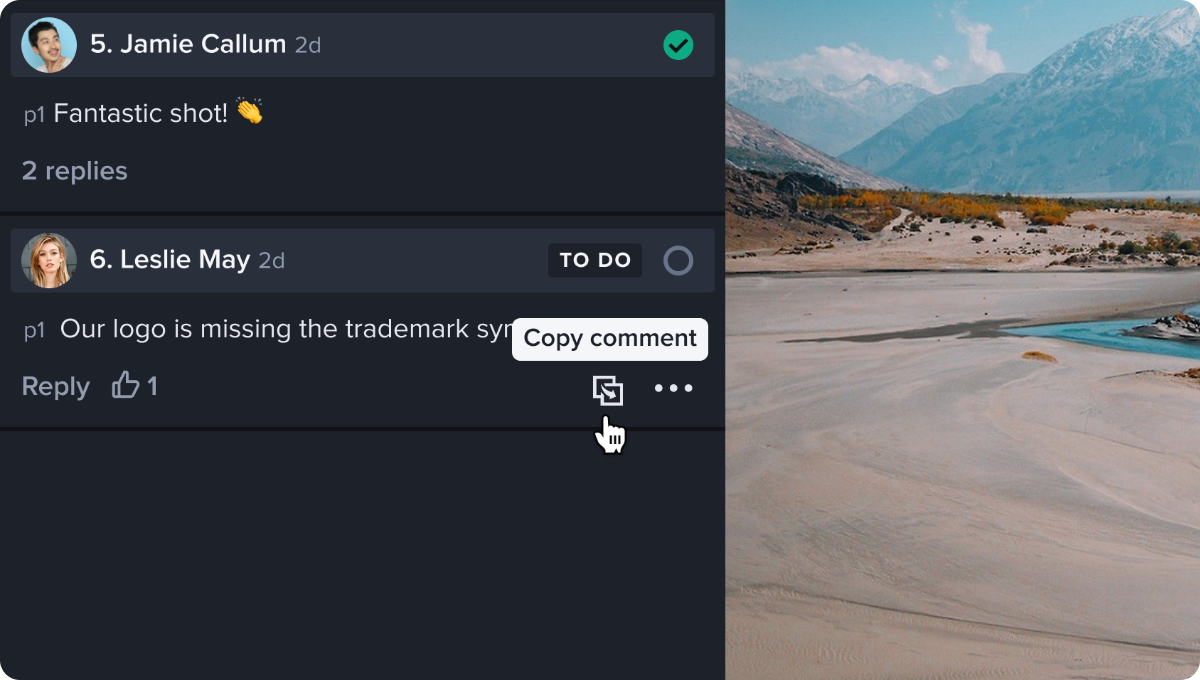 Copy comments on lower plans(starter+)