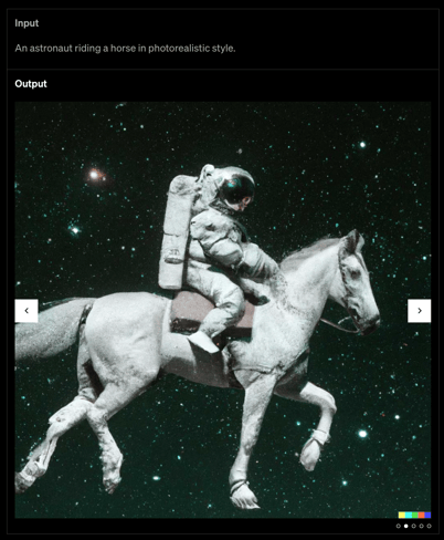 Astronaut riding on a horse in a cosmic space - Dall-e generated image