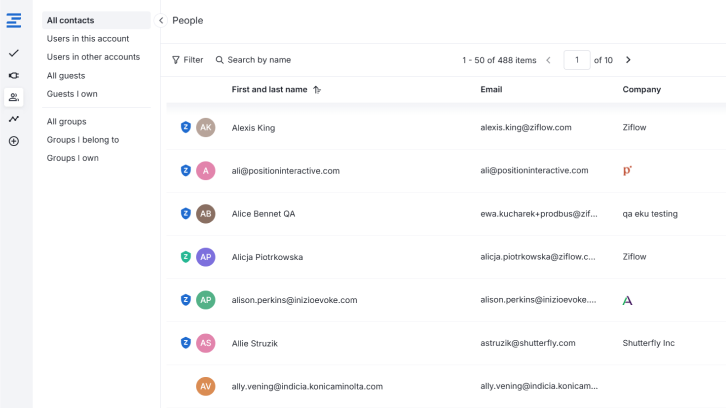 Enterprise - Granular permissions of Ziflow management