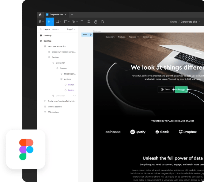Figma prototypes feedback in a proof viewer