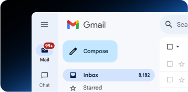 Gmail client Compose email button with inbox 