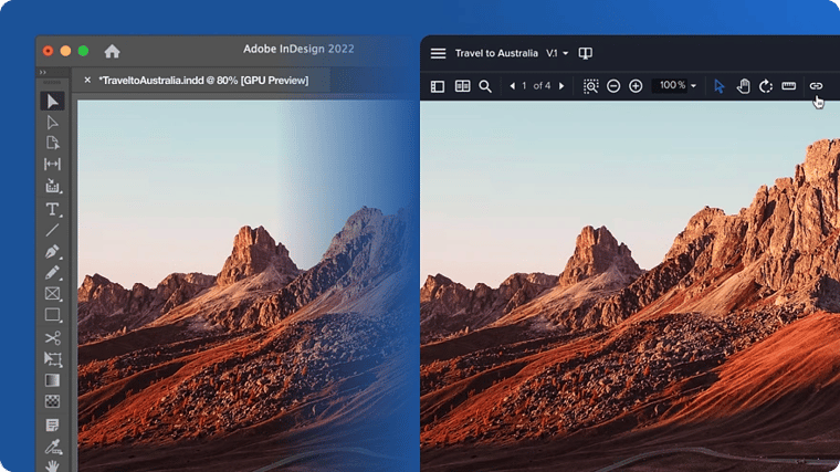 InDesign extension page synchronization feature of Ziflow
