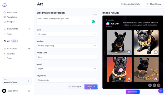 Jasper AI Image generator