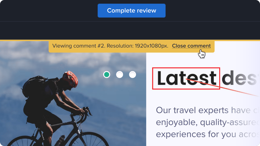 Live website comments