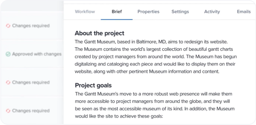 Organized project attachments