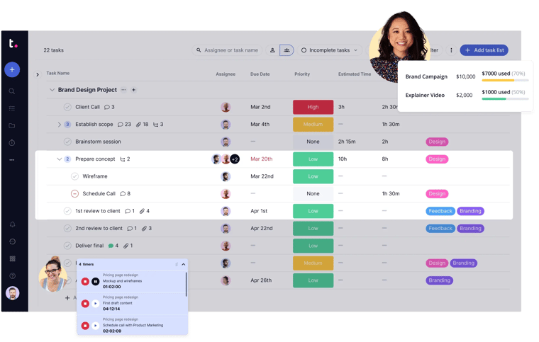 Teamwork software as a service for creative agencies and client work with workflows