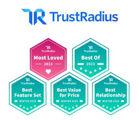 Trust Radius Most Loved, Best of, Best Feature Set, Best Value for Price-2-1