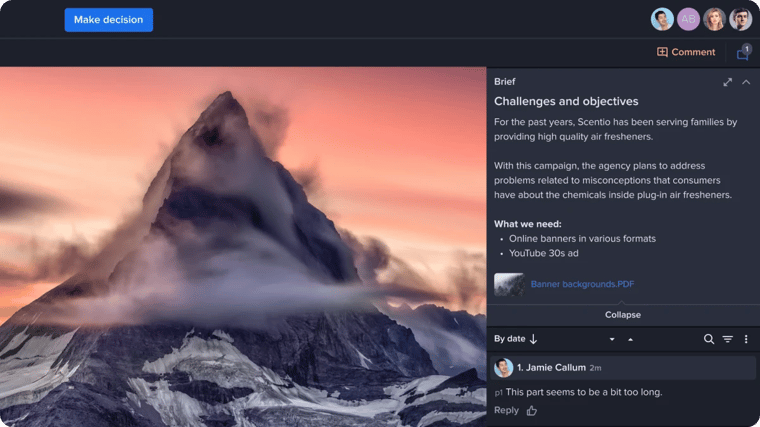 Ziflow proof viewer and comments section feature