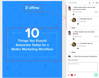 Providing contextual feedback on ebook content in Ziflow