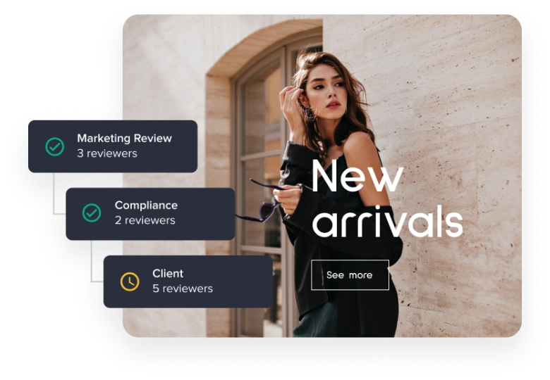 New arrivals of a clothing store promotional assets with a woman